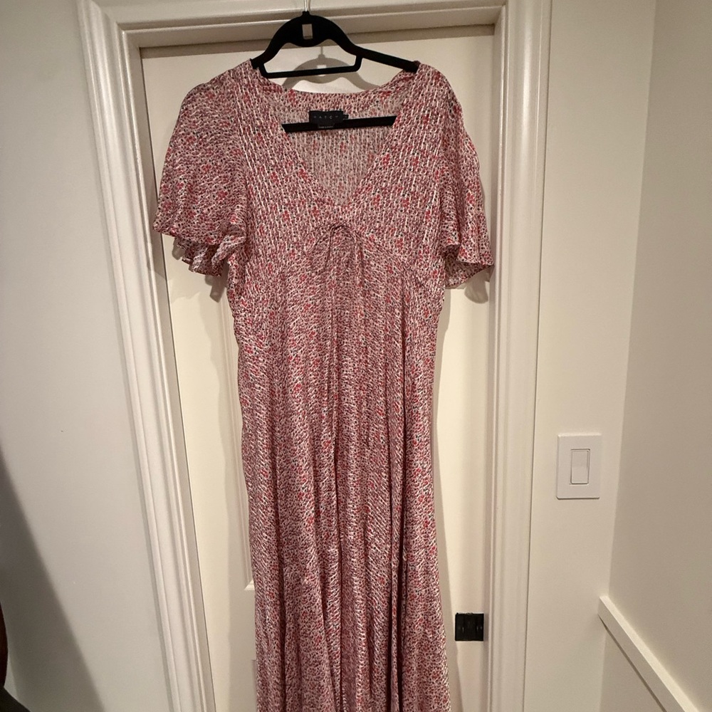 Hatch Red and White Maxi maternity Dress